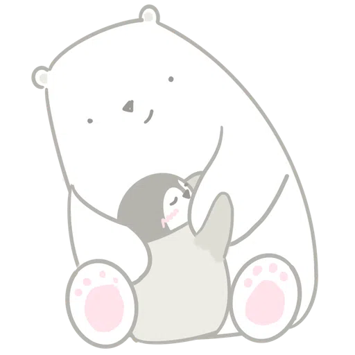 Polar bear Vanilla & Penguin Mochi - Sticker