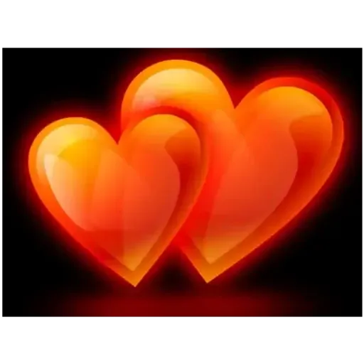 orange hearts2- Sticker